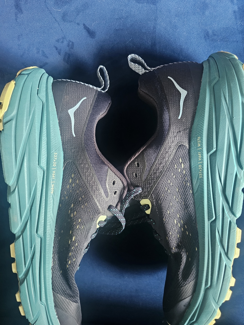 Hoka One One Women's Teal and Navy Running Shoes